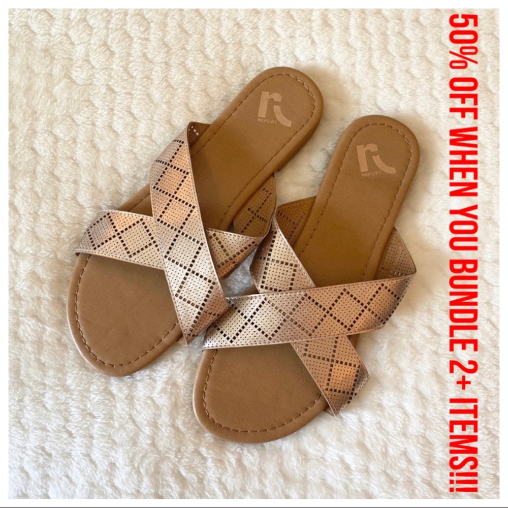 Report Rose Gold Slip-On Sandals | 8.5